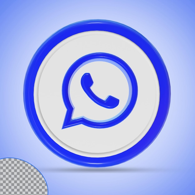Ícone do logotipo do whatsapp em estilo moderno cor azul do círculo