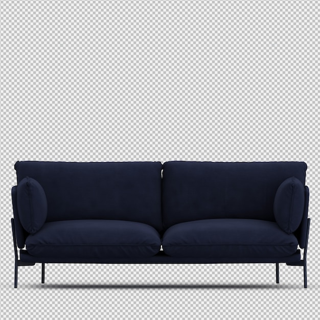 Isometric sofa 3d isolated render Psd Premium