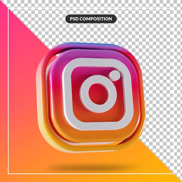 Logotipo Brilhante Do Instagram Com Design 3d Isolado Psd Premium 3789