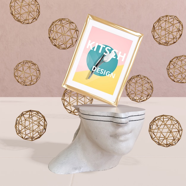 Maquete de quadro com conceito kitsch Psd grátis