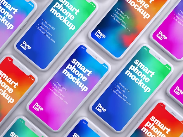 Maquete de telefone com parede editável Psd Premium