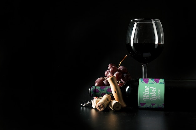 Maquete de vinho elegante com copyspace Psd grátis