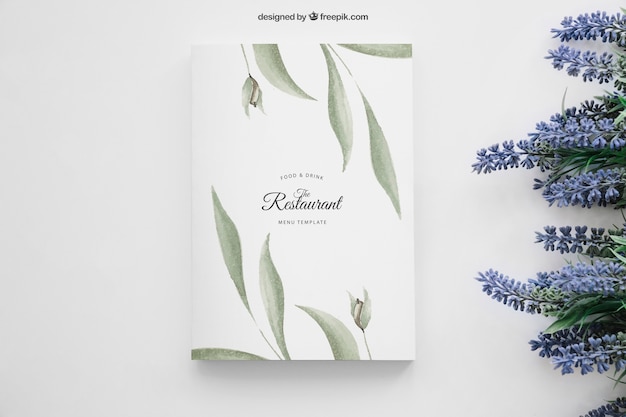 Download Mockup de capa de livro com flores à direita | PSD Grátis