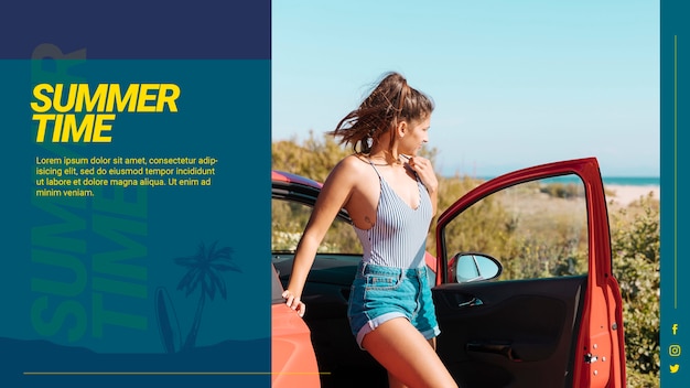 Modelo de banner da web com o conceito de verão Psd grátis