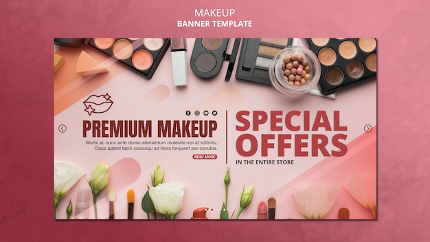 Modelo de banner de oferta especial de maquiagem | PSD Premium