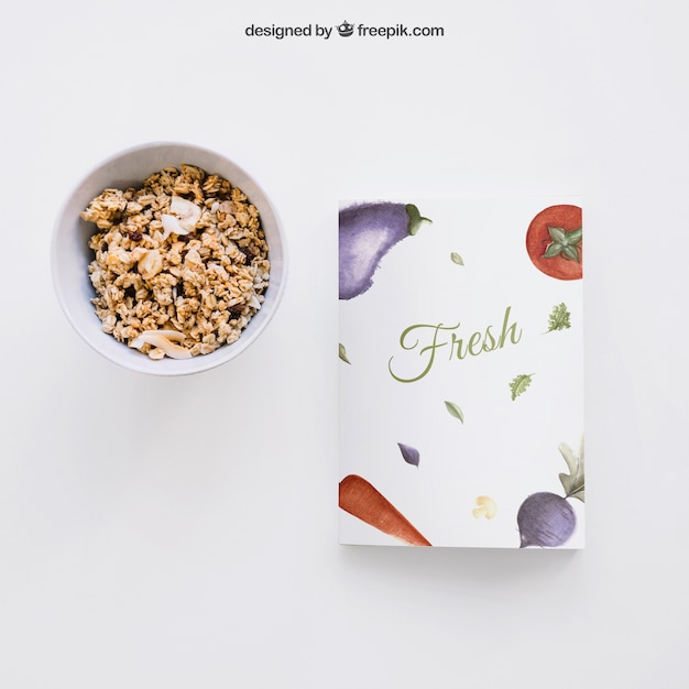 Download Modelo de capa de livro com cereais | PSD Grátis