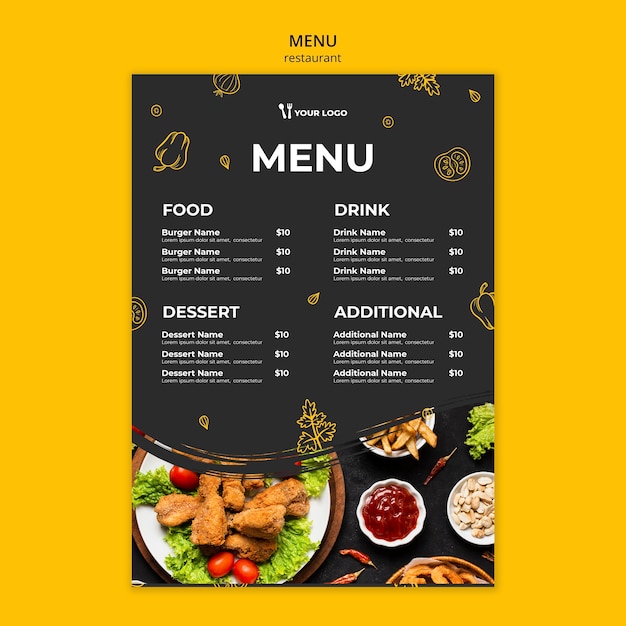 Modelo De Menu De Restaurante | PSD Grátis