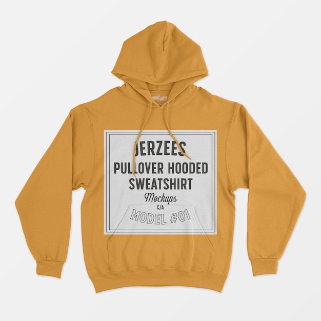 Modelo de moletom com capuz de pulôver jerzees 01 Psd grátis