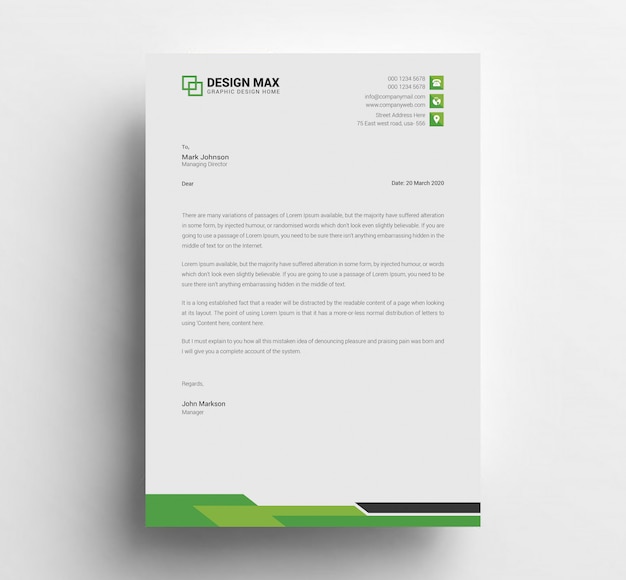 Modelo De Papel Timbrado Simples Psd Premium