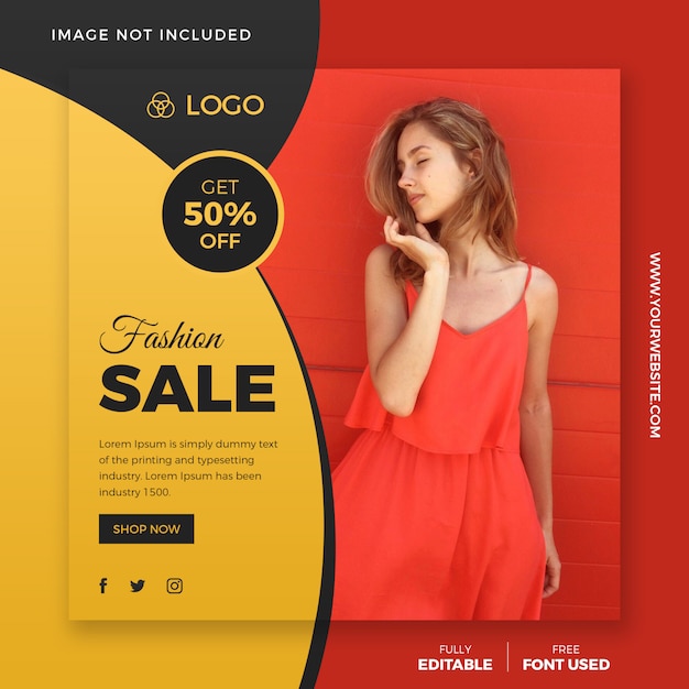 Modelo de postagem de mídia social de venda de moda Psd Premium
