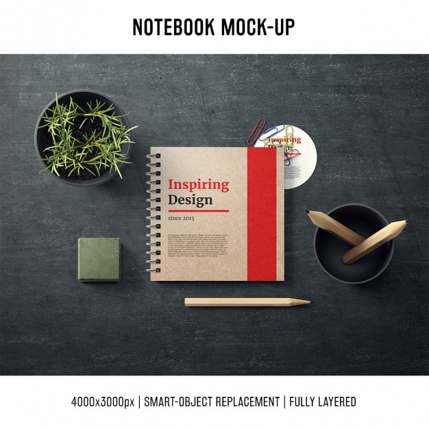 Download Notebook mock up modelo | PSD Grátis
