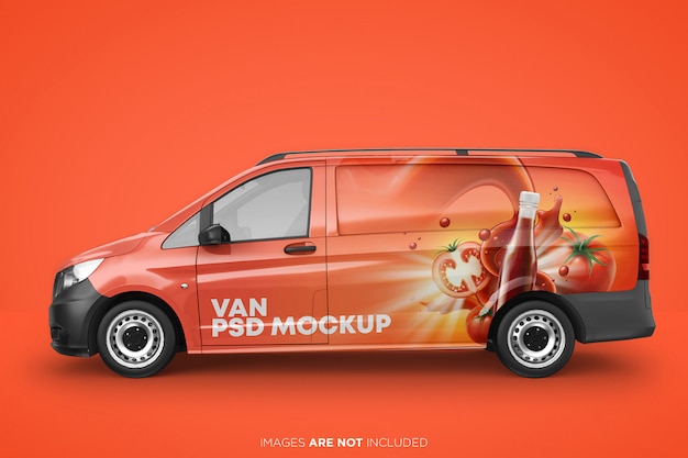 Painel real van psd mockup side view Psd Premium