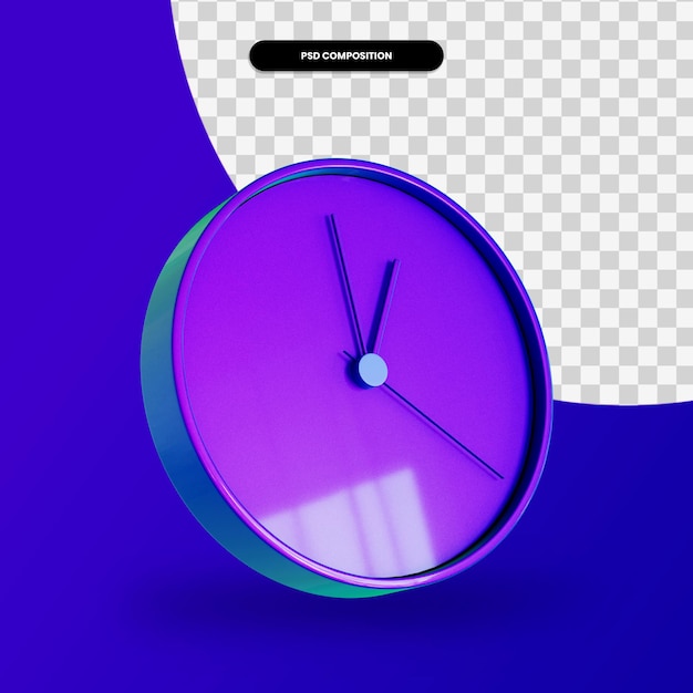 Relógio 3d Render Ilustração Isolada Psd Premium 7388