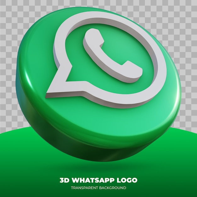 renderização 3d do logotipo do whatsapp isolado psd premium