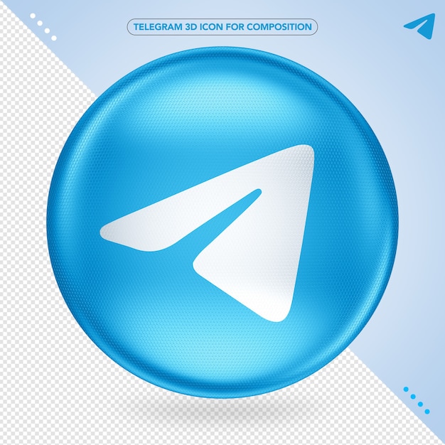 Download Telegram 3d app icone randering | PSD Premium