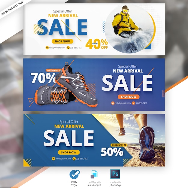 Venda de moda facebook timeline cover banner Psd Premium