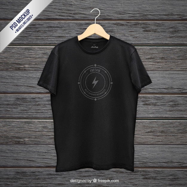 Download T-shirt nera mockup | Scaricare PSD gratis
