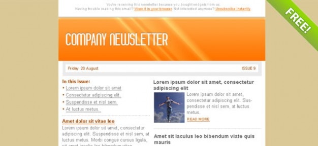 Orange Email Marketing Newsletter-Vorlage | Download der kostenlosen ...