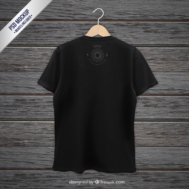 Download Schwarzes T-Shirt zurück Mockup | Download der kostenlosen PSD