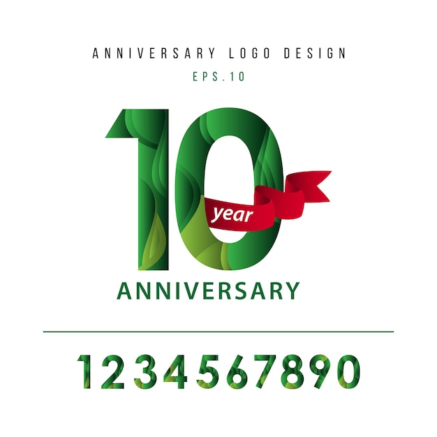 10 Ans Anniversaire Vector Template Design Illustration Vecteur Premium