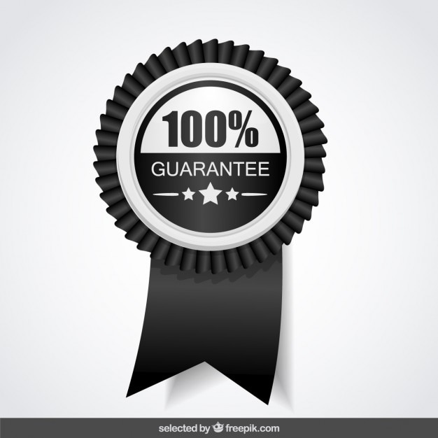 100 pour cent garantie en noir et blanc Vecteur gratuit
