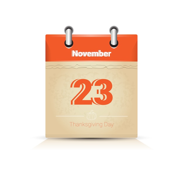 23 Novembre Calendrier Page Jour De Thanksgiving Automne Traditionnel