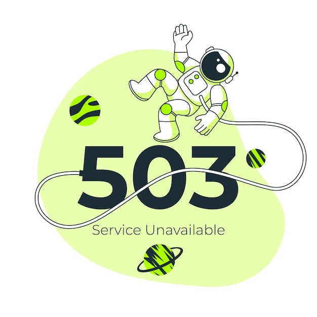 503 service d'erreur non disponible illustration concept Vecteur gratuit