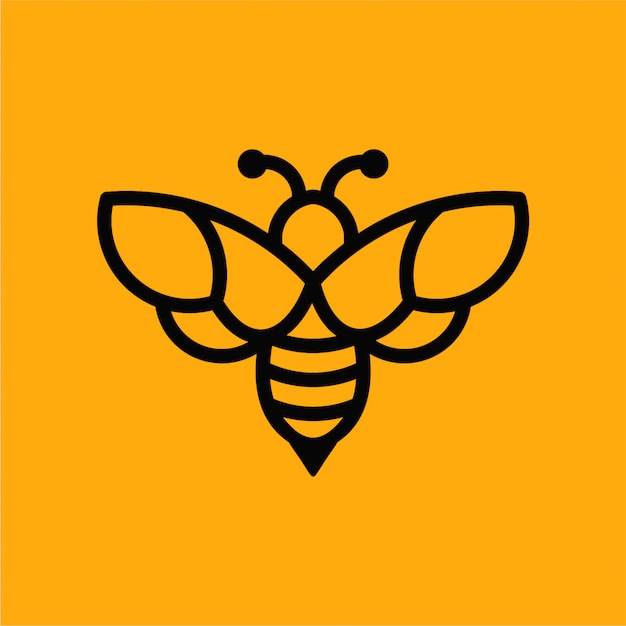 Abeille Logo Vectoriel Minimaliste Vecteur Premium