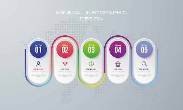 Abstract illustration numérique 3d infographique. utilisé pour la disposition du flux de travail, le diagramme, les options de numéro Vecteur Premium