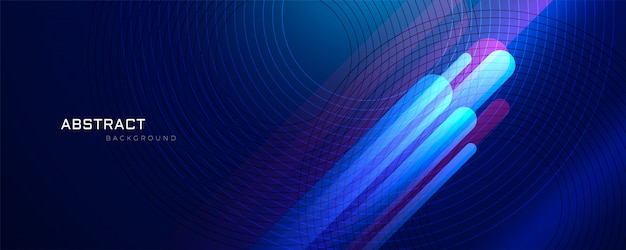 Abstrait bleu avec des lignes brillantes Vecteur gratuit