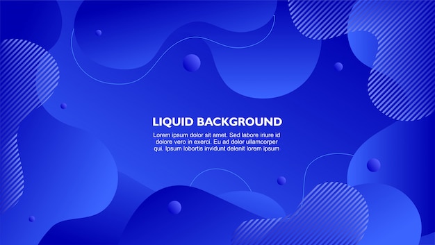 Abstrait dynamique liquide de couleur bleue Vecteur Premium
