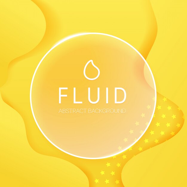 Abstrait fluide avec cadre en verre et exemple de texte. modèle de vecteur pour le web, impression, Vecteur Premium