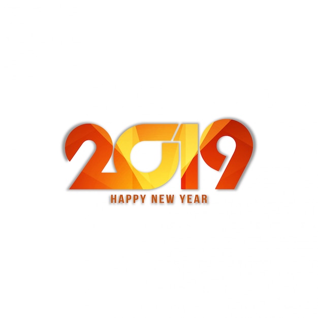Abstrait joyeux nouvel an 2019 fond de texte stylé Vecteur gratuit
