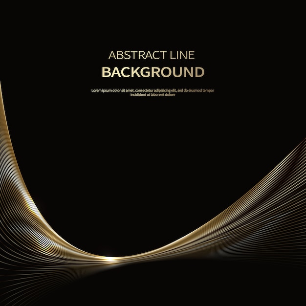 Abstrait de lignes de luxe en or Vecteur Premium
