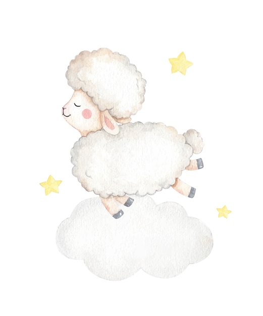 Adorable Bebe Mouton Illustration Vecteur Premium