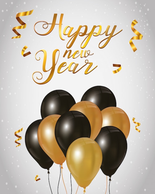 Affiche De Célébration De Bonne Année 2021 Avec Des Ballons D'hélium |  Vecteur Premium