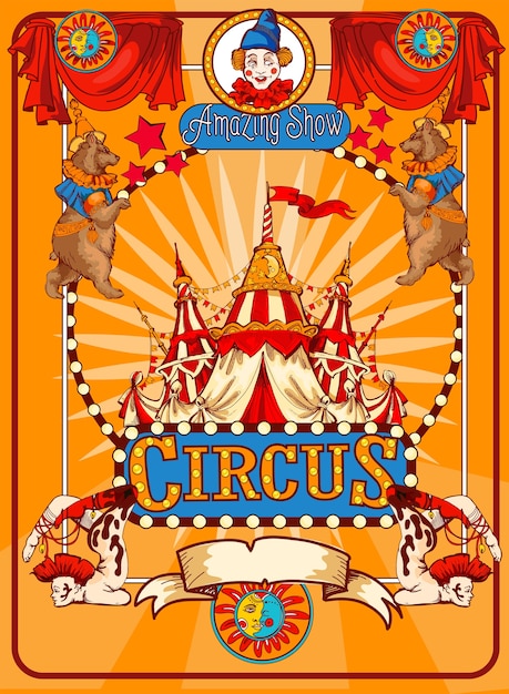 Affiche De Cirque Vintage | Vecteur Premium