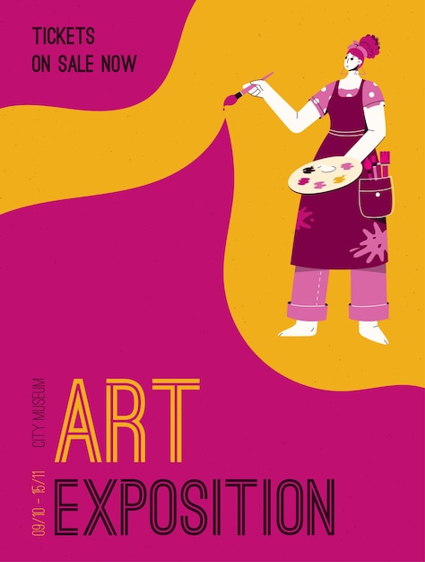 Affiche De L'exposition D'art Au Concept De Musée De La Ville. Artiste ...