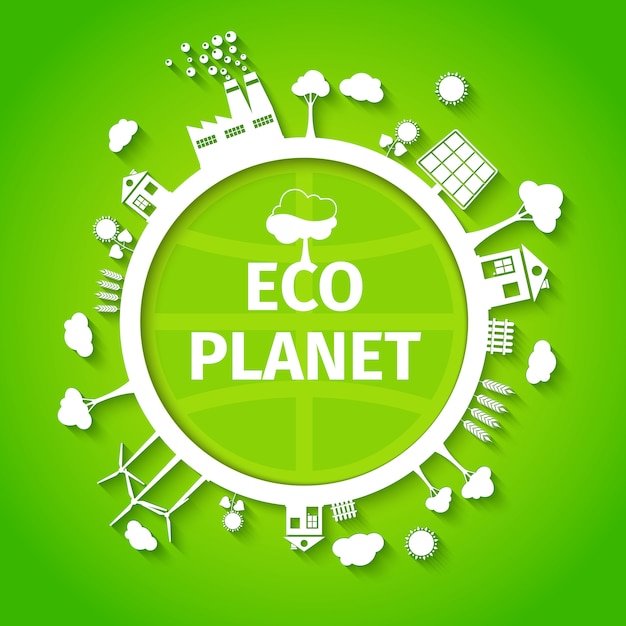 Affiche De Fond De Planete Ecologique Vecteur Gratuite