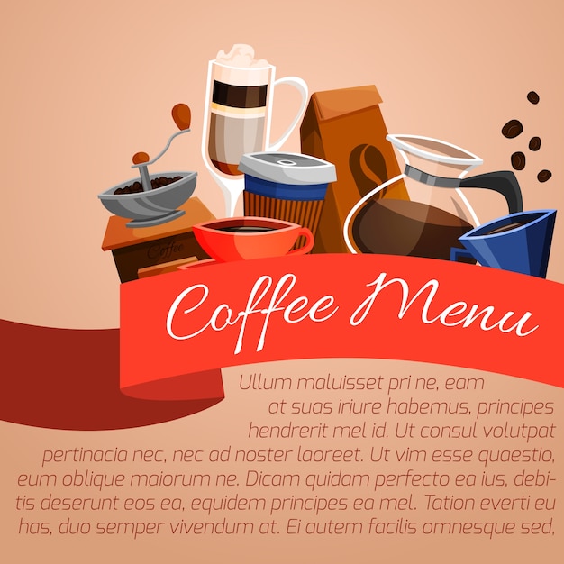 Affiche De Menu De Café | Vecteur Gratuite