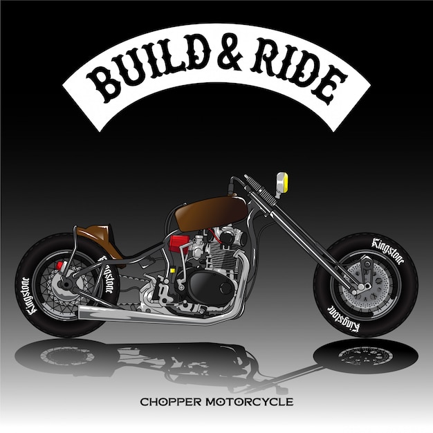 Affiche De Moto Chopper Vecteur Premium Vecteur Premium