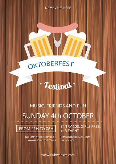 Affiche Oktoberfest | Vecteur Premium