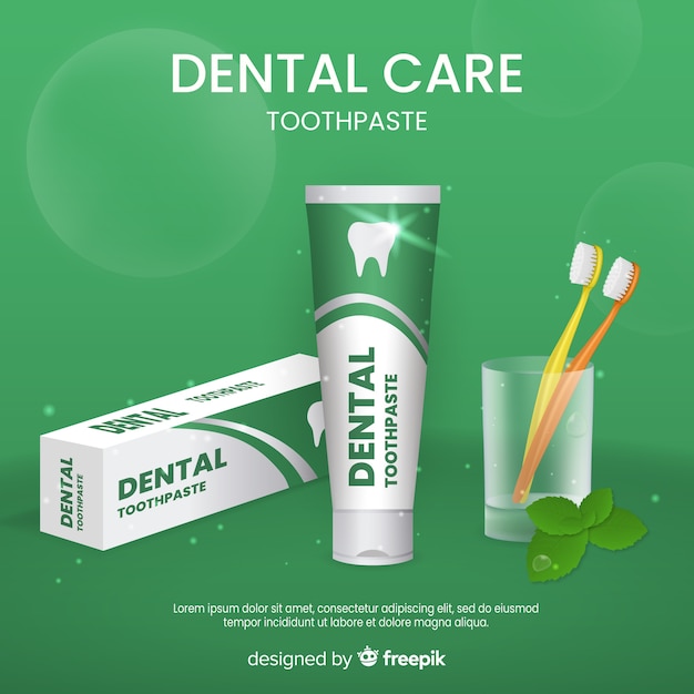 Affiche Publicitaire Réaliste De Dentifrice Frais  Vecteur Gratuite