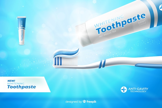 Affiche Publicitaire Réaliste De Dentifrice Frais  Vecteur Gratuite