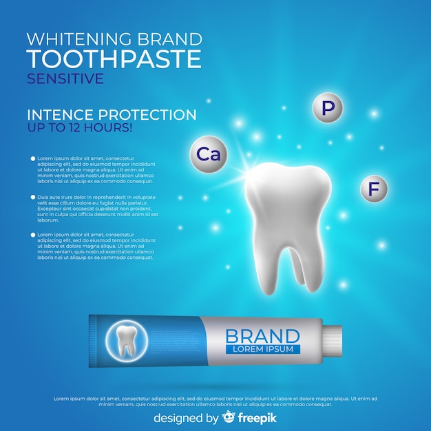 Affiche Publicitaire Réaliste De Dentifrice Frais  Vecteur Gratuite