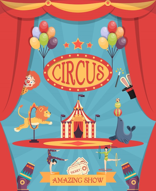 Affiche De Spectacle De Cirque Incroyable | Vecteur Gratuite