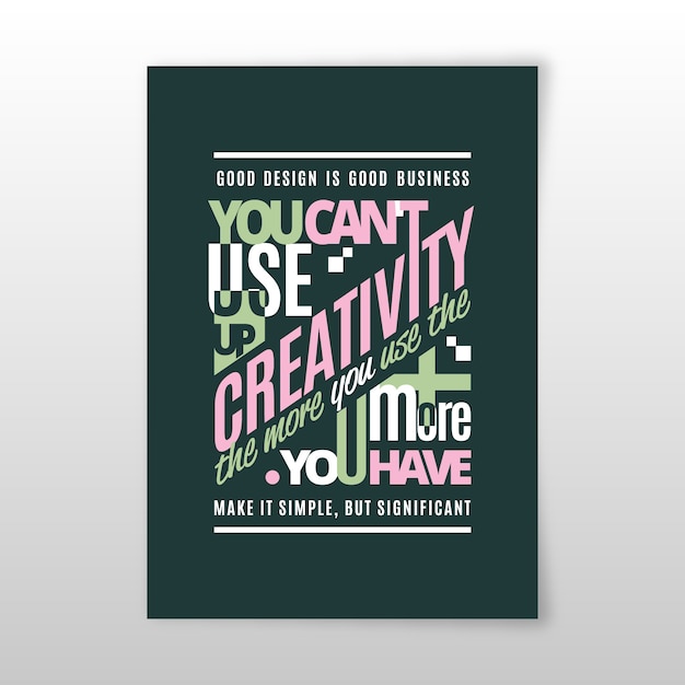 Affiche Typographique De Citations De Conception Celebre Vecteur Gratuite