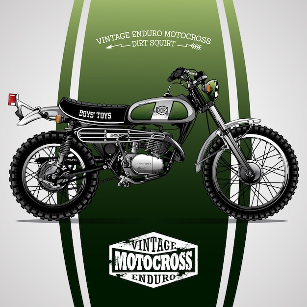  Affiche  Vintage  De Moto  Scrambler Vecteur Premium