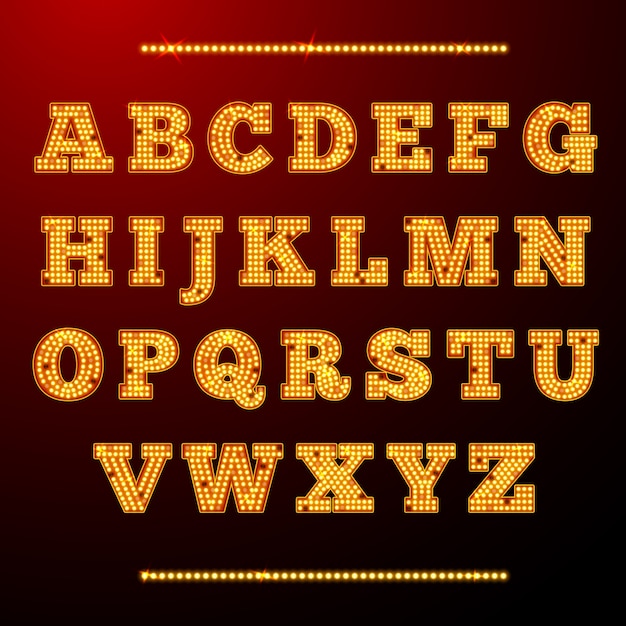 Alphabet fantastique faite de lumières  Télécharger des Vecteurs
