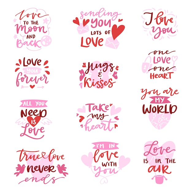 Amour Belle Calligraphie Adorable Lettrage Iloveyou Citation Avec Signe De Coeur Pour Amoureux Sur La Carte De Saint Valentin Bien Aimee Illustration De Carte Isolee Sur Fond Blanc Vecteur Premium